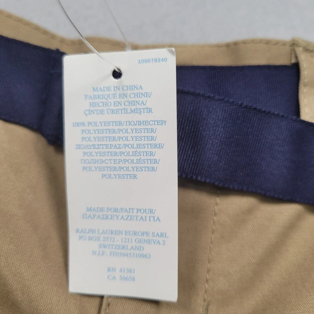 Ralph Lauren Kids Khaki Chino Pants Navy Blue D-Ring Belt 12M 320711051001